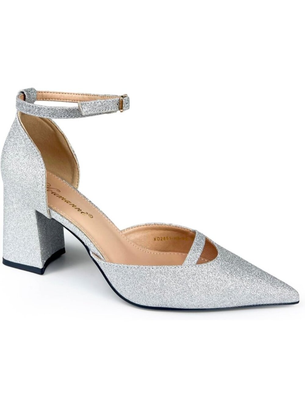 Women's Silver Glitter Faux Leather Comfortable Classic Daily Wear High Heels